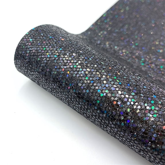 TransWonder Black Glitter HTV Glitter Heat Transfer Vinyl 12inx5ft. Glitter HTV Vinyl Iron on Vinyl for Cricut T Shirts