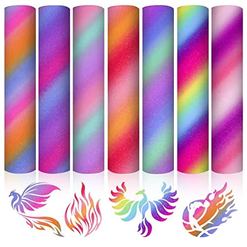 TransWonder Rainbow Permanent Vinyl for Cricut Machine Pattern Adhesive  Vinyl – 7 Sheets Assorted Colors Pattern Permanent Vinyl for DIY Decals  Gifts for Easter