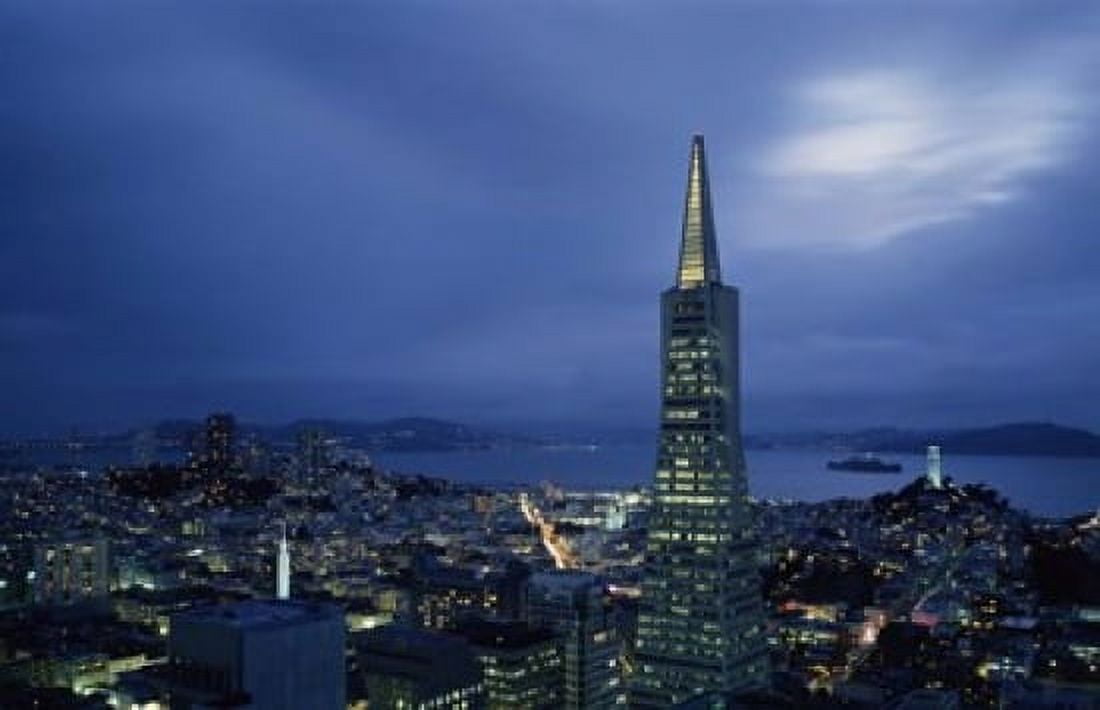 Transamerica Pyramid Coit Tower San Francisco California Canvas Art - Panoramic Images (19 x 12)