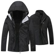 Womens 3-in-1 Winter Jacket Waterproof Rain Coat with Hood Warm Fleece Ski Jackets