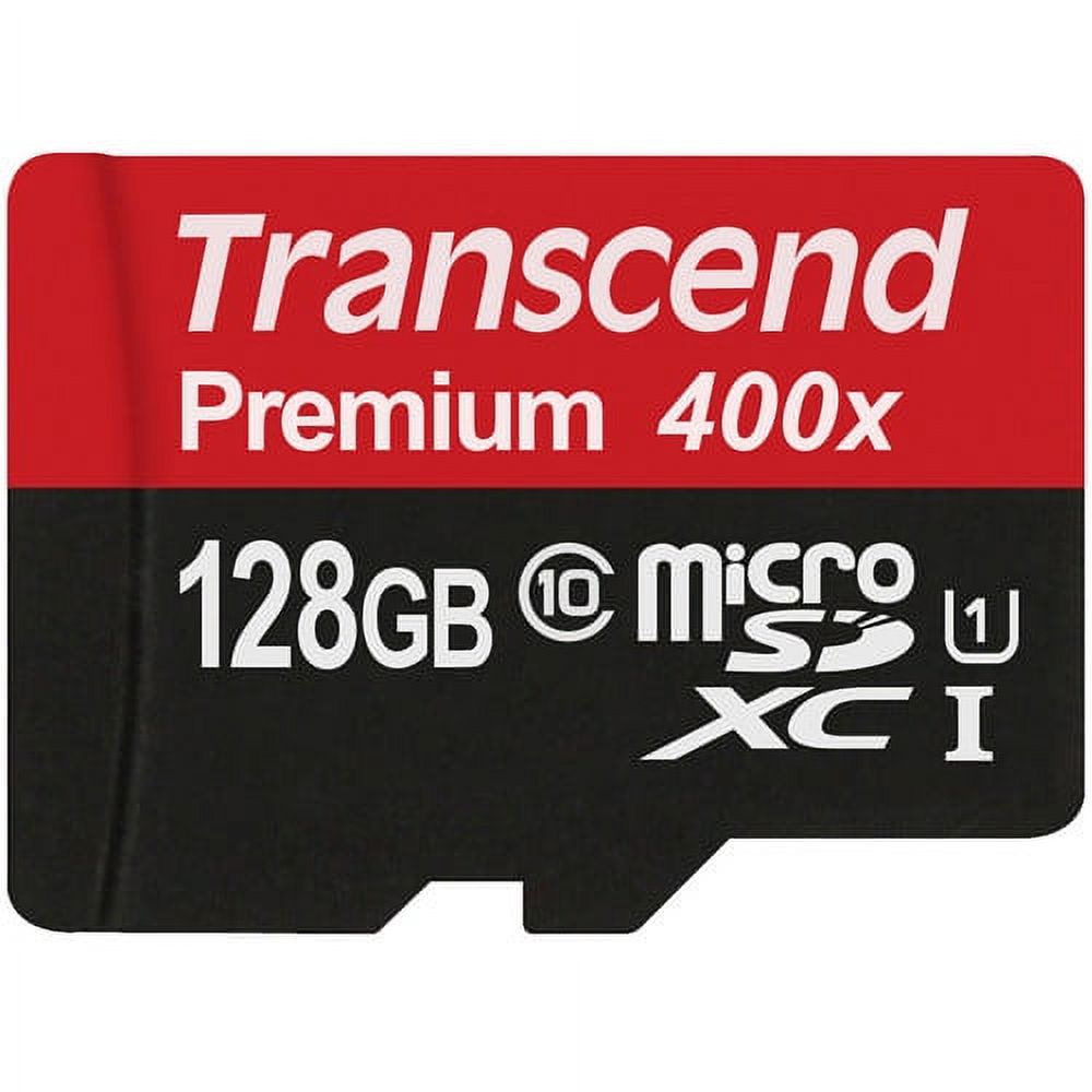 Transcend 128GB Premium microSDXC UHS-I Memory Card with SD Adapter #TS128GUSDU1 - image 1 of 3