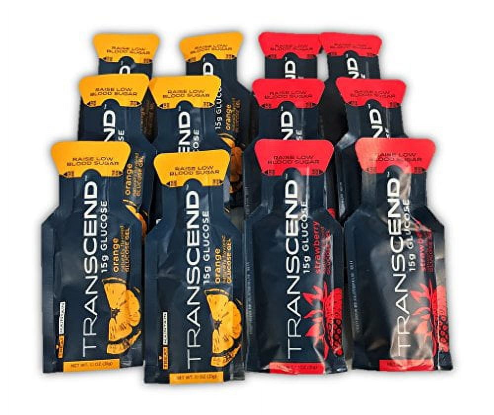 FIRST AID GLOBAL Transcend 15g Glucose Gel - Orange & Strawberry Assortment (12)