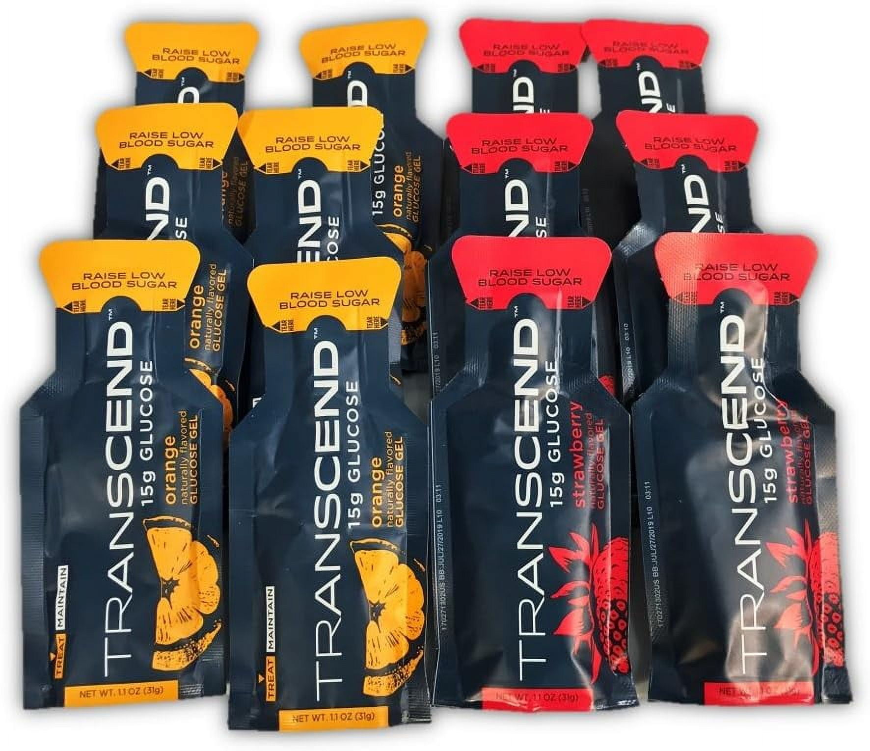 FIRST AID GLOBAL Transcend 15g Glucose Gel - Orange & Strawberry Assortment (12 Count)