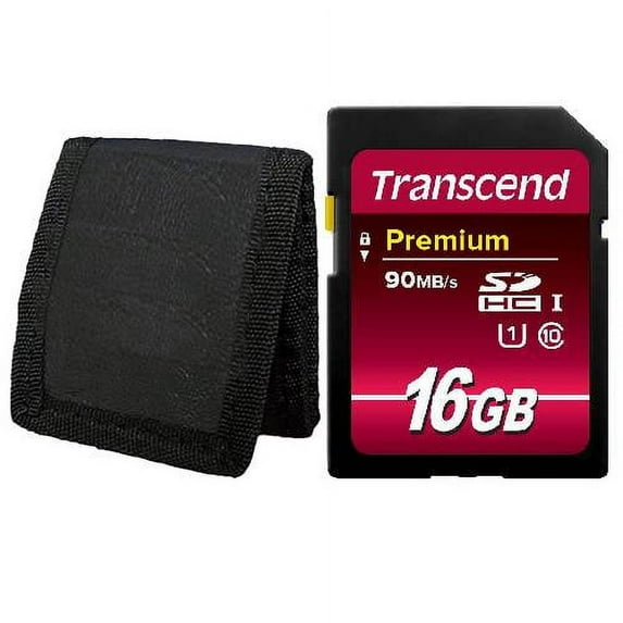 Transcend 16 GB SDHC SD Class10 Memory Card + Memory Card Wallet
