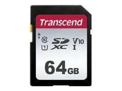 Transcend 300S - Flash memory card - 64 GB - Video Class V10 / UHS-I U1 / Class10 - SDXC UHS-I