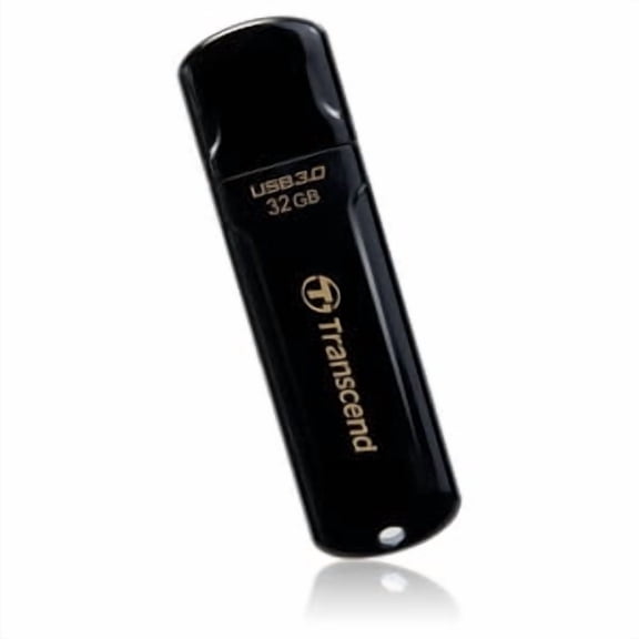 Transcend 32GB JetFlash 700 USB 2.0 Flash Drive - 32 GB - USB 3.0 - 70 MB/s Read Speed - 20 MB/s Write Speed - Black - Lifetime Warranty