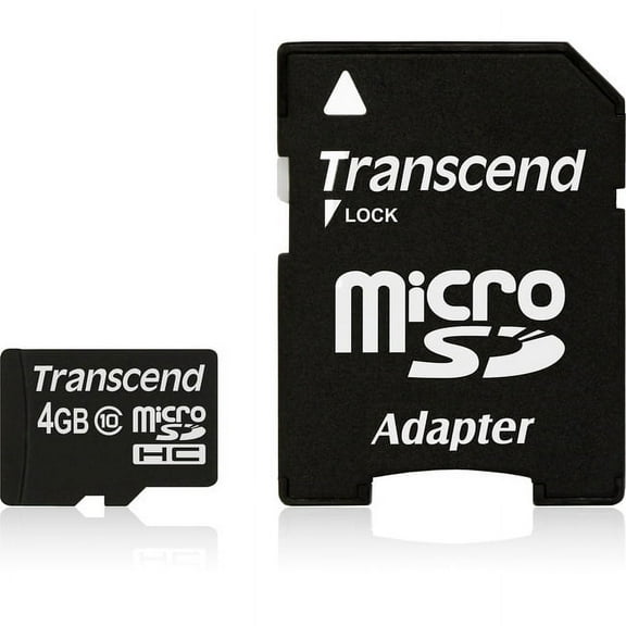 Transcend 4GB Micro SDHC Flash Memory Card with Adapter
