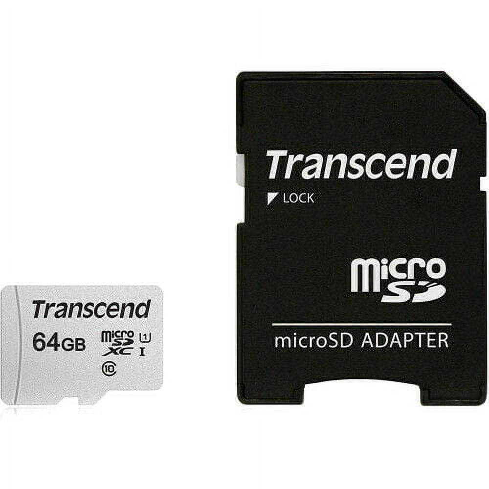 Transcend 64GB 300S UHS-I micro SDXC Memory Card with SD Adapter