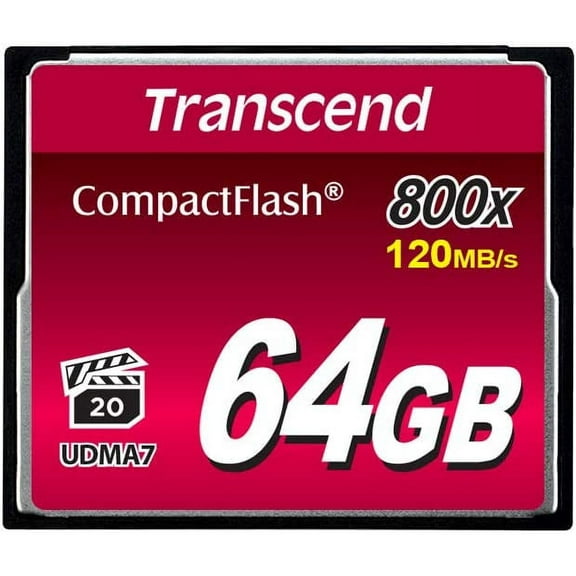 Transcend 64GB CompactFlash Memory Card 800x (TS64GCF800) 64 GB