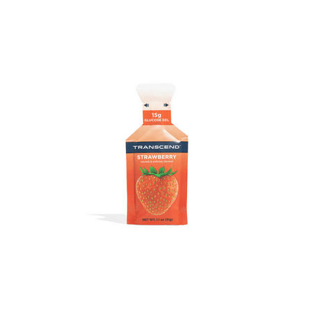 Transcend Strawberry Carb Energy Gel Packs, 15 Count (15g Each, 1.1 oz), Gluten-Free, Made in USA