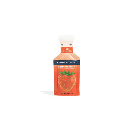 Transcend Strawberry Carb Energy Gel Packs, 15 Count (15g Each, 1.1 oz), Gluten-Free, Made in USA