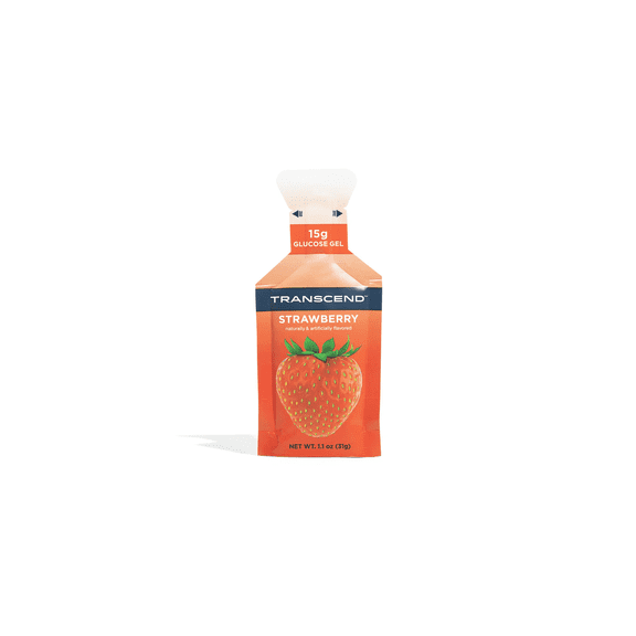 Transcend Strawberry Carb Energy Gel Packs, 15 Count (15g Each, 1.1 oz), Gluten-Free, Made in USA