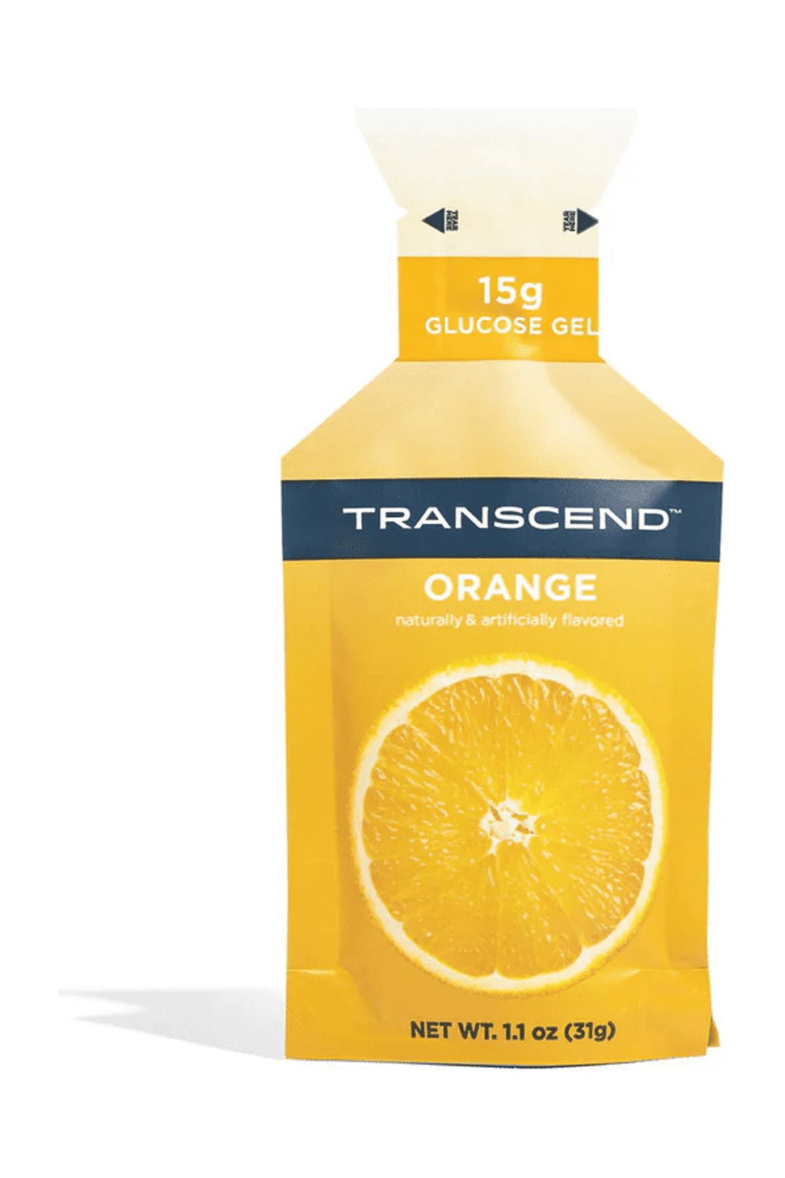Transcend Orange Carb Energy Gel Packs, 15 Count (15g Each), Gluten-Free