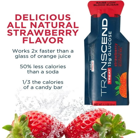 Transcend Strawberry Glucose Gels 12-Pack