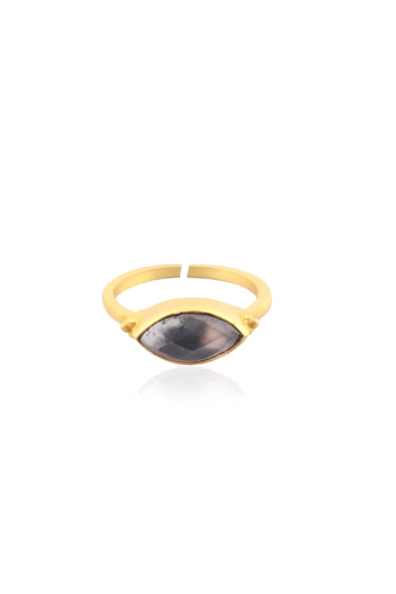 Transcend ordinary elegance with our Dandride Opal gemstone ring, enhanced by a mesmerizing metallic finish that radiates sophistication and allure