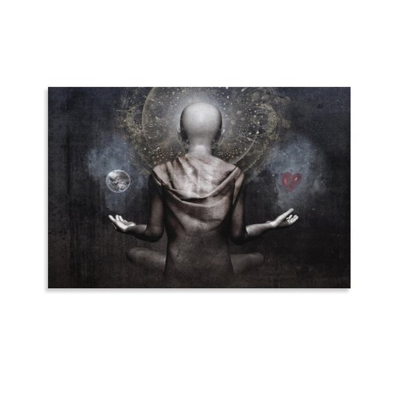 Transcendental Meditation Poster Decorative Painting Canvas Wall Art Living Room Posters Bedroom Painting,Unframe-style,28×41inch (70×105cm)