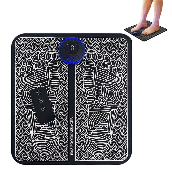 Transcutaneous Electronic Nerve Stimulator Foot Massager for Muscle Relaxation LCD Display Screen Neuropathy Leg Massage Mat Pad