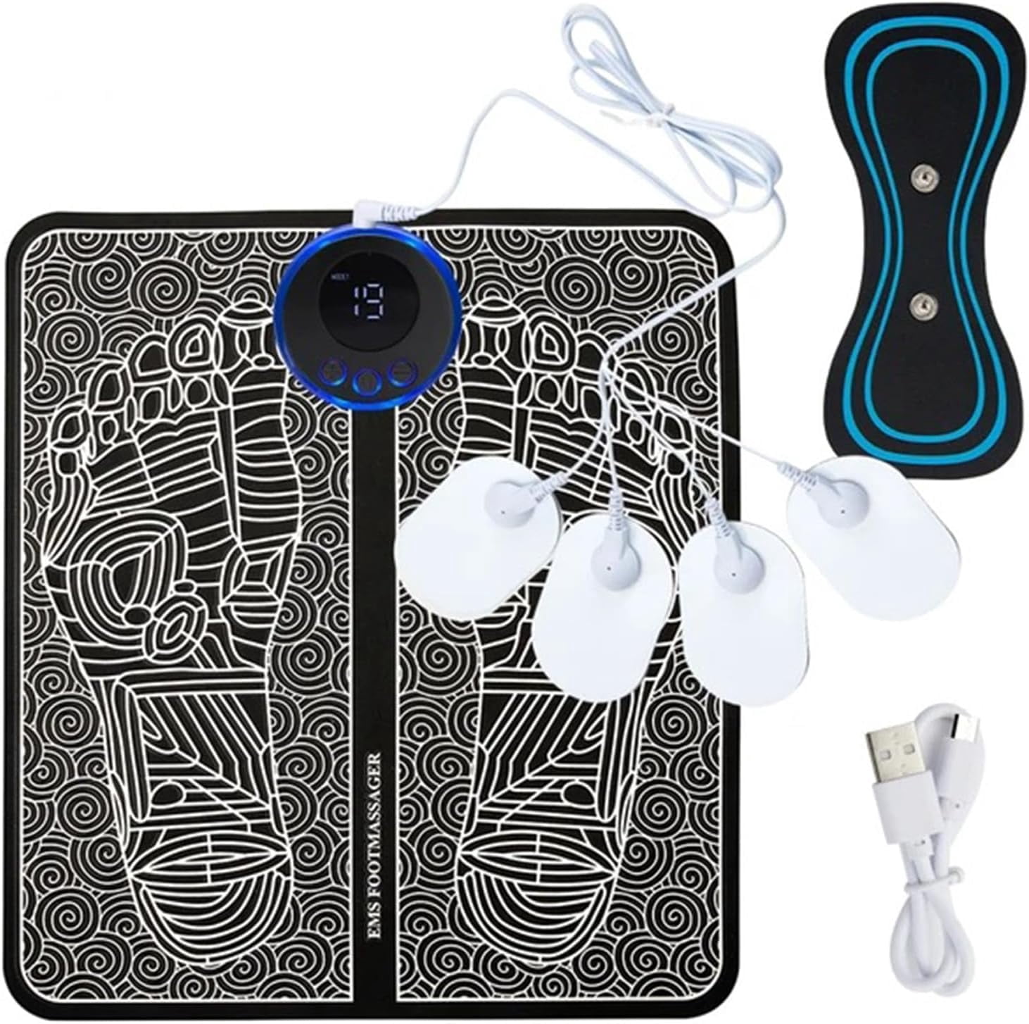Transcutaneous Electronic Nerve Stimulator and Powered Muscle Stimulation for Pain Relief, EMS Foot Massager