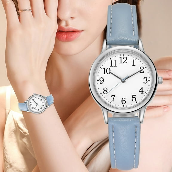 Transer Numerals Classic Fashion Leather Strap Watch Quality Gift Watch Women's Watch