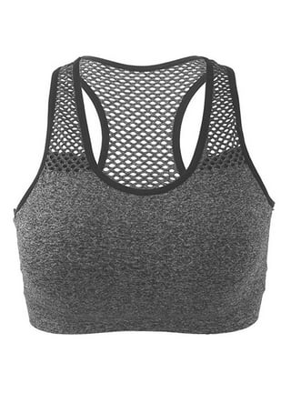 Women's High Impact Sport Bras Workout Yoga Bras Bounce Control Wirefree  Mesh Top 