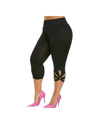 Hot6sl Women's Knee Length Leggings High Waisted Yoga Workout Exercise  Capris for Casual Summer With Pockets H4486105