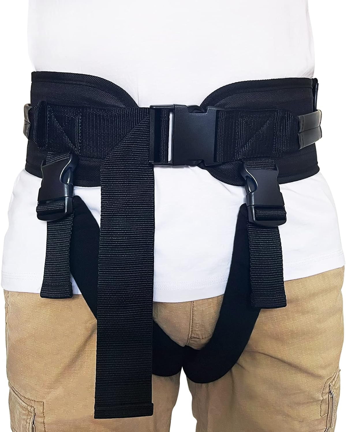 Transfer Belt with Leg Loops 7 Padded Handles, Safety Gait Belt