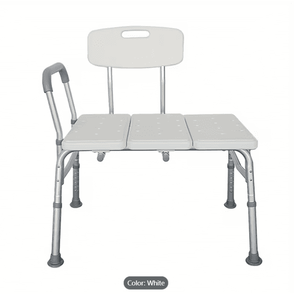 Transfer Bench for Bathtub, Safer Independent Bathing Aid, Height Adjustable Bench, Sturdy Aluminum Construction, Comfortable Backrest Support, 350 lb Capacity