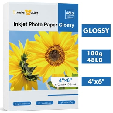 Transfer Master Glossy Inkjet Printers Photo Paper, 4x6, 120 Sheets