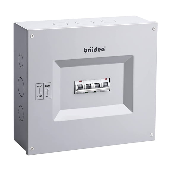 Transfer Panel (60A/60A), Briidea Transfer Switch for Portable Generators 15,000 Watts, Manual Transfer Switch Kit, Prewired and Sixteen Pre-Reserving Holes for Easy Installation