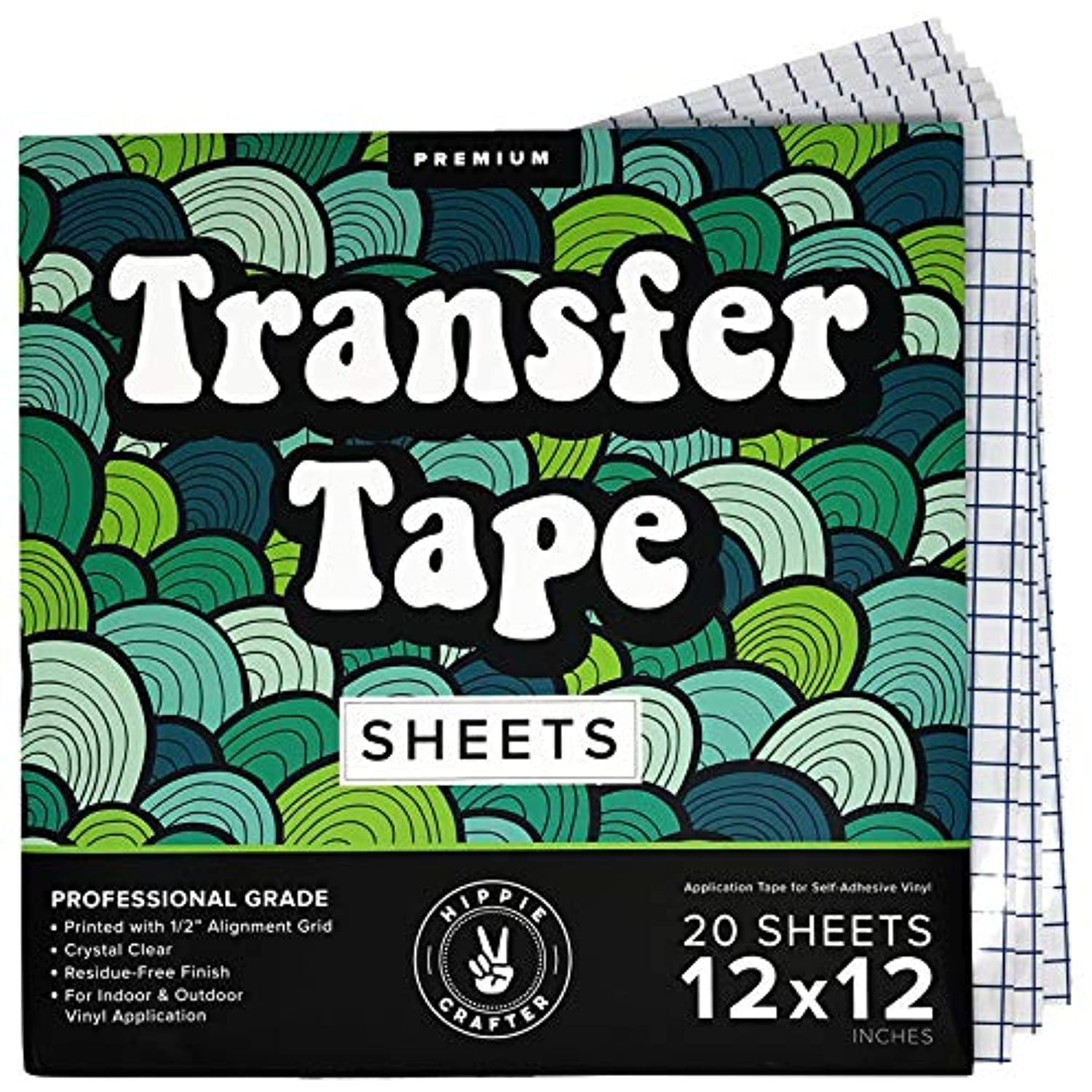 Permanent Vinyl Sheets & Transfer Tape Bundle 12 x 12 Inch 55