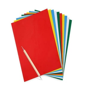 Transfer Paper and Tracing Paper with Embossing Stylus, 10Pcs Carbon Water-Soluble Transfer Papers Transfer Pattern on Cloth,Canvas,Fabric,Wood for Sewing Cross Stitch Embroidery Paint Kit