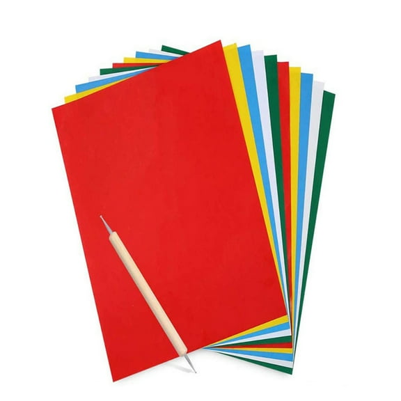 Transfer Paper and Tracing Paper with Embossing Stylus, 10Pcs Carbon Water-Soluble Transfer Papers Transfer Pattern on Cloth,Canvas,Fabric,Wood for Sewing Cross Stitch Embroidery Paint Kit