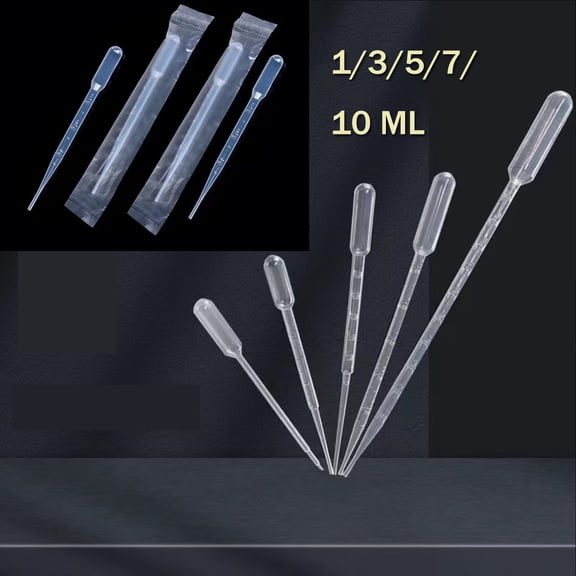 Transfer Pipettes, 1/35/7/10ml Eye Dropper Plastic Transfer Pipettes for Essential Oil, Disposable Liquid Dropper for Science Laboratory, Lab, DIY