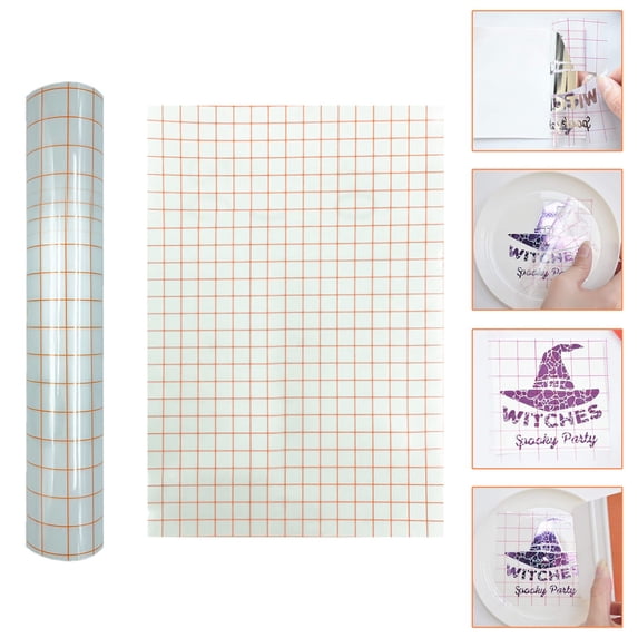Transfer Tape for Vinyl -12" x 16 FT w/Red Alignment Grid Transfer Paper, Medium Tack Vinyl Transfer Tape for Permanent Vinyl for Signs Stickers Decals Walls Doors & Windows