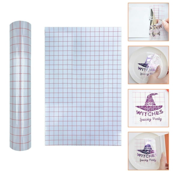 Transfer Tape for Vinyl -12" x 16 FT w/Red Alignment Grid Transfer Paper, Medium Tack Vinyl Transfer Tape for Permanent Vinyl for Signs Stickers Decals Walls Doors & Windows