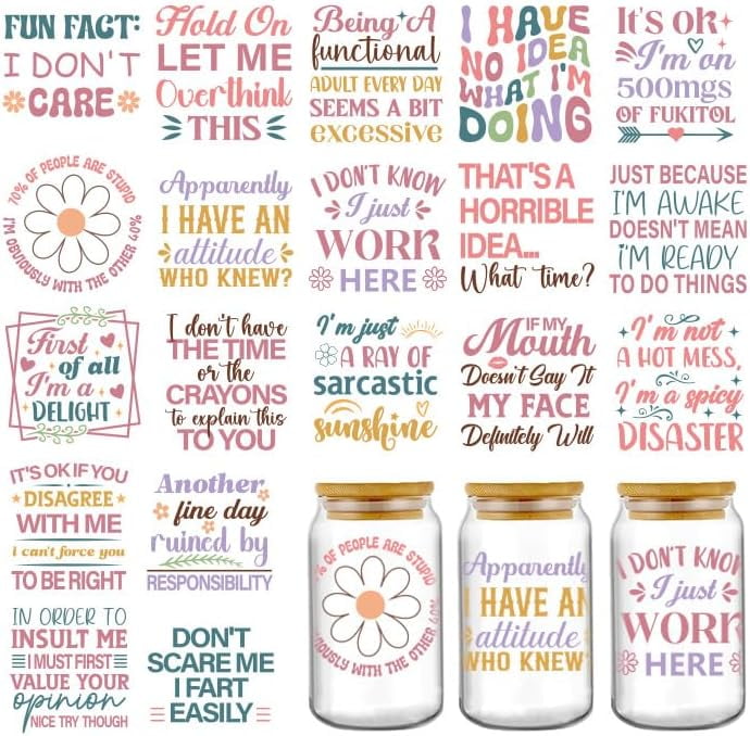 Transfer UV DTF Decals 20 Sheets Funny Uvdtf Tumbler Wraps For 16 Oz transfer-uv-dtf-decals-20-sheets-funny-uvdtf-tumbler-wraps-for-16-oz