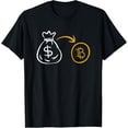 thumbnail image 1 of Transferring fiat-money to cryptocurrency blockchain trader T-Shirt, 1 of 4