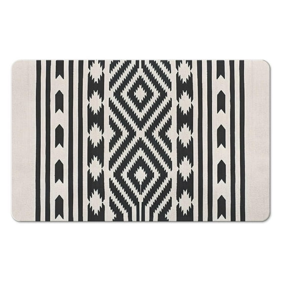 Transform Your Bathroom with our 20x32in Non-Slip Tribal Style Bath Rug Runner - Soft Microfiber, Machine-Washable Bathroom Rugs. Perfect for Tub and Shower Floor Protection!