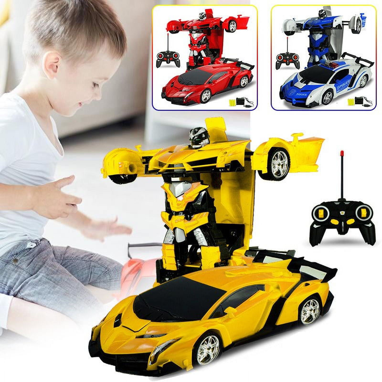 Cool Transforming RC Car Robot Toy with Remote Control for Boys Age 48