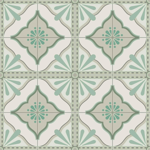 Transform Large Tile Green Peel & Stick Wallpaper