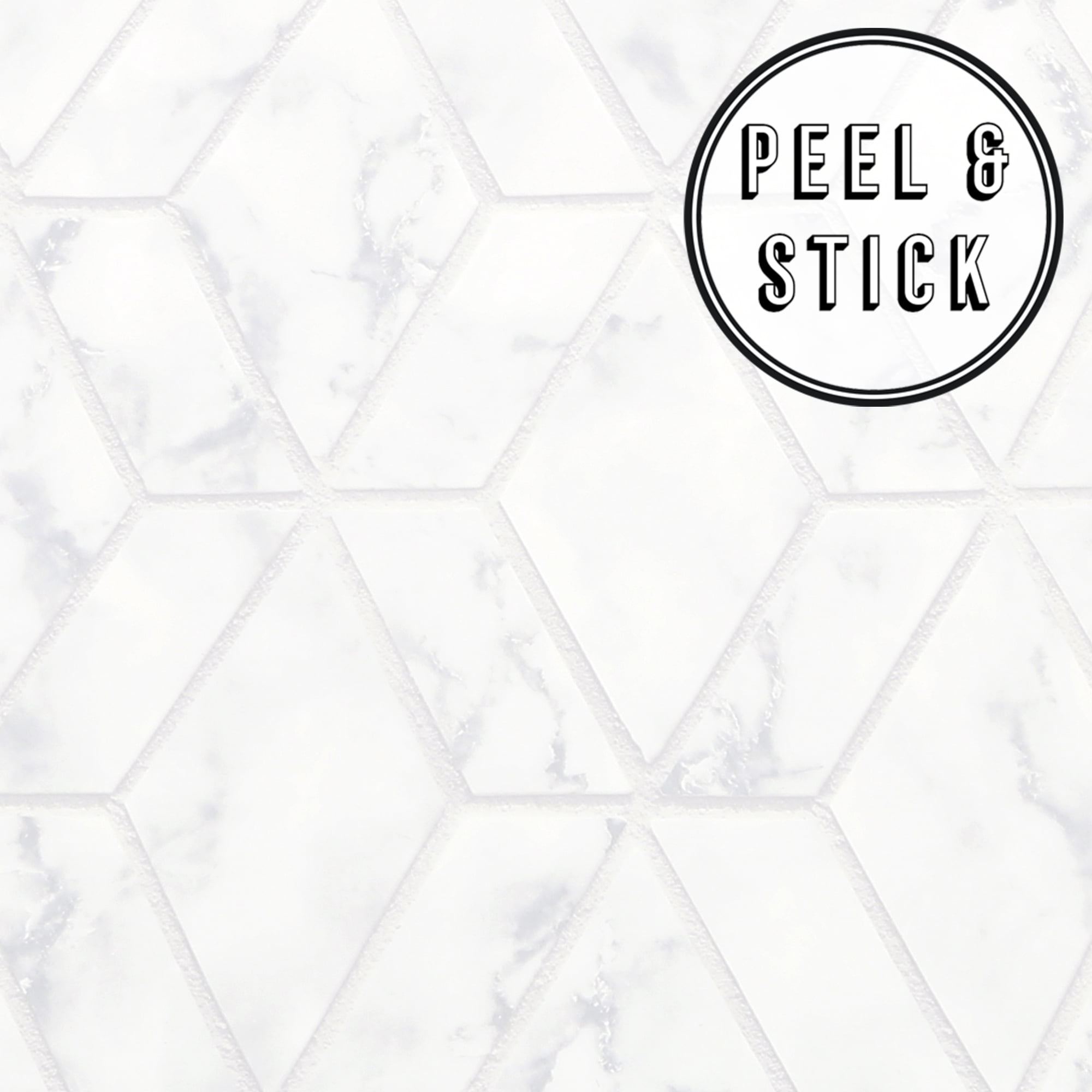 White and Gray Geometric Marble Peel and Stick Wallpaper