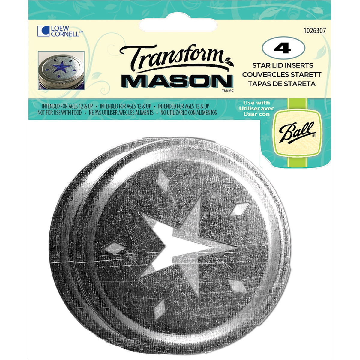 Transform Mason Ball Lid Inserts, 4pk, Star - Walmart.com