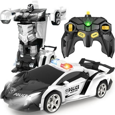 Transform Remote Control Car - Rc Cars,One-Button Transforming,360° Rotation Drifting,2.4ghz 1:18 Scale,Gift Kids Aged 4-6 Year Old Boys/Girls,Police Car Black