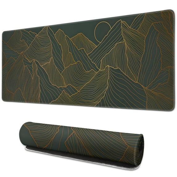"Transform Your Workstation: Large, Waterproof Desk Mat with Non-Slip Rubber Base. Durable Seamed Edges. Perfect as Keyboard and Computer Mat, XL Black Mousepad - 31.5x11.8 inch."