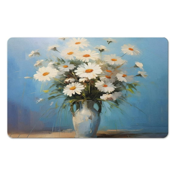 Transform Your Bath Soft Absorbent Microfiber Bath Rug - Non-Slip Flower Design, Machine Washable, 20x32 inch.