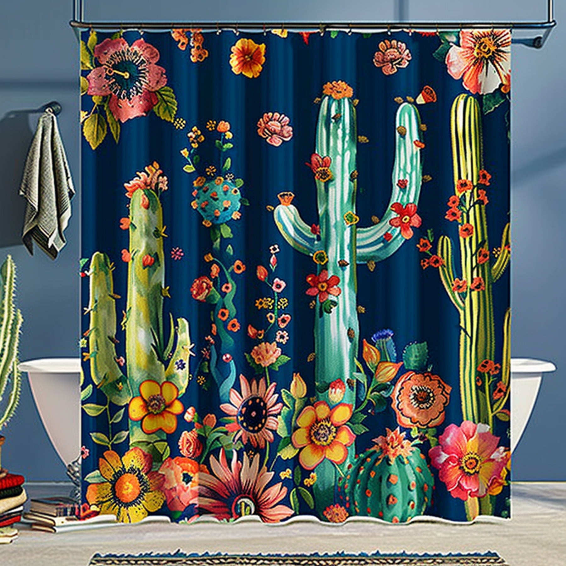 Transform Your Bathroom Oasis with Unique Cactus and Floral Shower ...