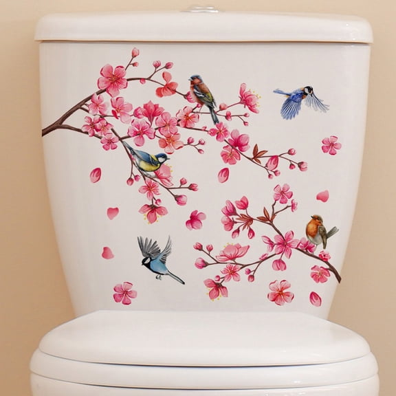 Transform Your Bathroom With Flowers Wall Sticker Wc Self Adhesive Sticker Easy To Apply & Remove Suitable For Clean Walls