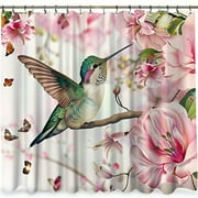 Transform Your Bathroom into a Blooming Oasis with Hummingbird and Pink Flowers Shower Curtain Stand Out from the Ordinary