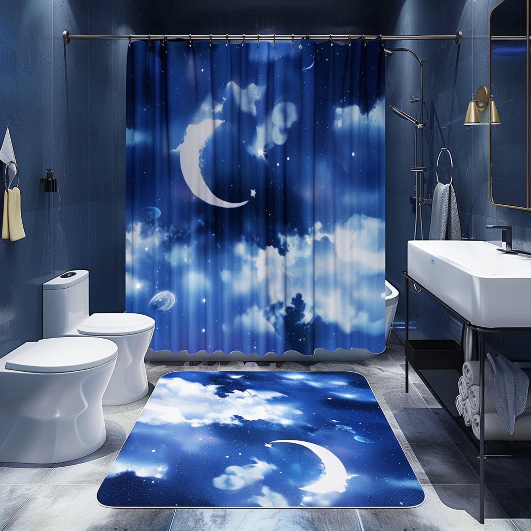 Transform Your Bathroom into a Celestial Oasis with Shower Curtain Set