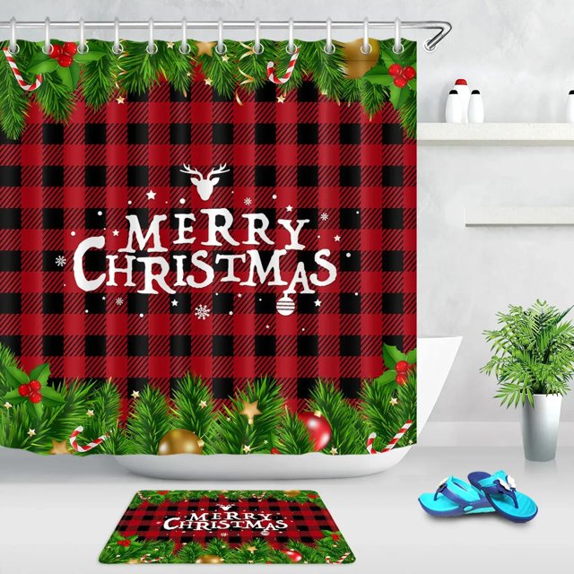 Transform Your Bathroom into a Cozy Winter Wonderland with a Red Plaid